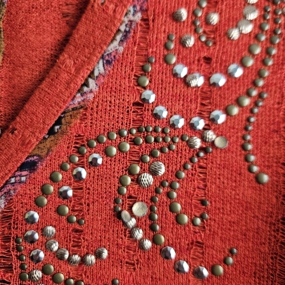 Miss Me Pieced Embellished Cardigan Sz Medium - Picture 7 of 11
